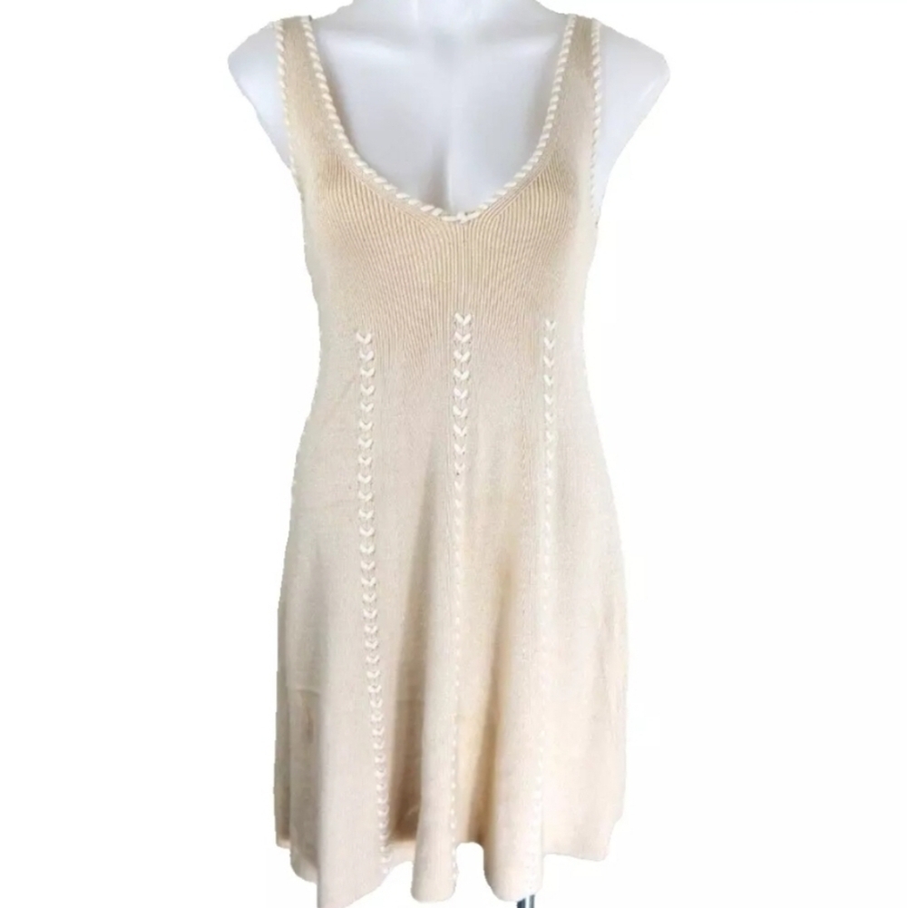 Ronny Kobo Sweater Knit Stitch Trim‎ Dress